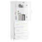 vidaXL Aparador alto madera contrachapada blanco brillo 69,5x34x180 cm vidaXL Aparador alto madera contrachapada blanco brillo 69,5x34x180 cm