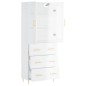 vidaXL Aparador alto madera contrachapada blanco brillo 69,5x34x180 cm vidaXL Aparador alto madera contrachapada blanco brillo 69,5x34x180 cm