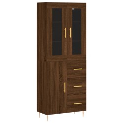 vidaXL Aparador alto madera contrachapada marrón roble 69,5x34x180 cm