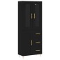 vidaXL Aparador alto madera contrachapada negro 69,5x34x180 cm vidaXL Aparador alto madera contrachapada negro 69,5x34x180 cm