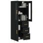 vidaXL Aparador alto madera contrachapada negro 69,5x34x180 cm vidaXL Aparador alto madera contrachapada negro 69,5x34x180 cm