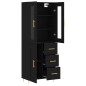 vidaXL Aparador alto madera contrachapada negro 69,5x34x180 cm vidaXL Aparador alto madera contrachapada negro 69,5x34x180 cm