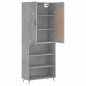 vidaXL Aparador alto madera contrachapada gris hormigón 69,5x34x180 cm