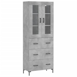 vidaXL Aparador alto madera contrachapada gris hormigón 69,5x34x180 cm