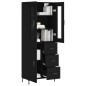 vidaXL Aparador alto madera contrachapada negro 69,5x34x180 cm vidaXL Aparador alto madera contrachapada negro 69,5x34x180 cm