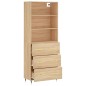 vidaXL Aparador alto madera contrachapada color roble 69,5x34x180 cm vidaXL Aparador alto madera contrachapada color roble 69,5x34x180 cm