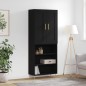 vidaXL Aparador alto madera contrachapada negro 69,5x34x180 cm vidaXL Aparador alto madera contrachapada negro 69,5x34x180 cm