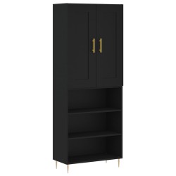 vidaXL Aparador alto madera contrachapada negro 69,5x34x180 cm