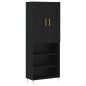 vidaXL Aparador alto madera contrachapada negro 69,5x34x180 cm vidaXL Aparador alto madera contrachapada negro 69,5x34x180 cm