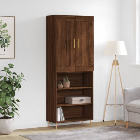 vidaXL Aparador alto madera contrachapada marrón roble 69,5x34x180 cm