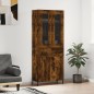 vidaXL Aparador alto madera contrachapada roble ahumado 69,5x34x180 cm