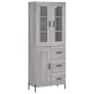 vidaXL Aparador alto madera contrachapada gris sonoma 69,5x34x180 cm vidaXL Aparador alto madera contrachapada gris sonoma 69,5x34x180 cm