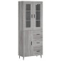 vidaXL Aparador alto madera contrachapada gris sonoma 69,5x34x180 cm vidaXL Aparador alto madera contrachapada gris sonoma 69,5x34x180 cm