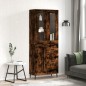 vidaXL Aparador alto madera contrachapada roble ahumado 69,5x34x180 cm vidaXL Aparador alto madera contrachapada roble ahumado 69,5x34x180 cm