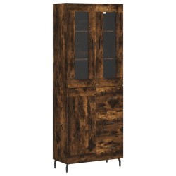 vidaXL Aparador alto madera contrachapada roble ahumado 69,5x34x180 cm