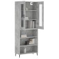 vidaXL Aparador alto madera contrachapada gris hormigón 69,5x34x180 cm vidaXL Aparador alto madera contrachapada gris hormigón 69,5x34x180 cm