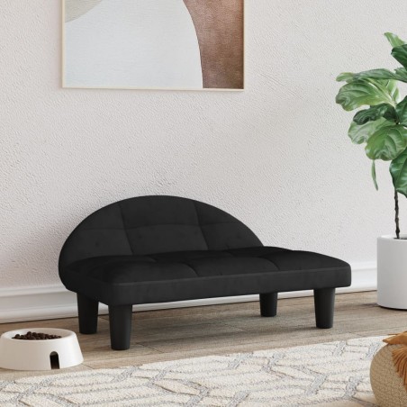vidaXL Cama para perros de terciopelo negra 70x52x30 cm
