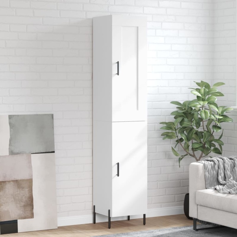 vidaXL Aparador alto madera contrachapada blanco 34,5x34x180 cm vidaXL Aparador alto madera contrachapada blanco 34,5x34x180 cm