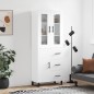 vidaXL Aparador alto madera contrachapada blanco brillo 69,5x34x180 cm vidaXL Aparador alto madera contrachapada blanco brillo 69,5x34x180 cm