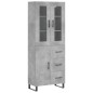 vidaXL Aparador alto madera contrachapada gris hormigón 69,5x34x180 cm vidaXL Aparador alto madera contrachapada gris hormigón 69,5x34x180 cm