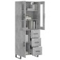 vidaXL Aparador alto madera contrachapada gris hormigón 69,5x34x180 cm vidaXL Aparador alto madera contrachapada gris hormigón 69,5x34x180 cm