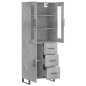 vidaXL Aparador alto madera contrachapada gris hormigón 69,5x34x180 cm vidaXL Aparador alto madera contrachapada gris hormigón 69,5x34x180 cm
