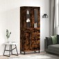 vidaXL Aparador alto madera contrachapada roble ahumado 69,5x34x180 cm