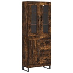 vidaXL Aparador alto madera contrachapada roble ahumado 69,5x34x180 cm