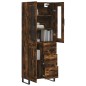 vidaXL Aparador alto madera contrachapada roble ahumado 69,5x34x180 cm