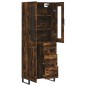 vidaXL Aparador alto madera contrachapada roble ahumado 69,5x34x180 cm