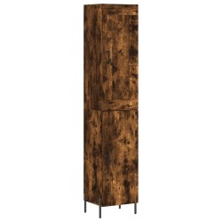 vidaXL Aparador de madera contrachapada roble ahumado 34,5x34x180 cm