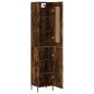 vidaXL Aparador de madera contrachapada roble ahumado 34,5x34x180 cm vidaXL Aparador de madera contrachapada roble ahumado 34,5x34x180 cm