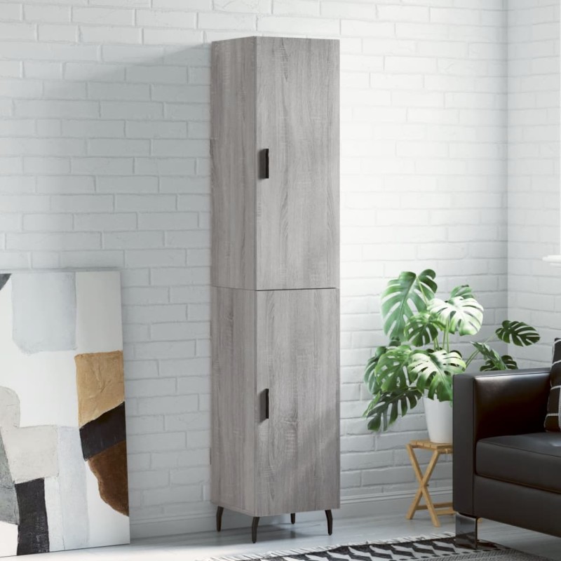 vidaXL Aparador alto madera contrachapada gris Sonoma 34,5x34x180 cm vidaXL Aparador alto madera contrachapada gris Sonoma 34,5x34x180 cm