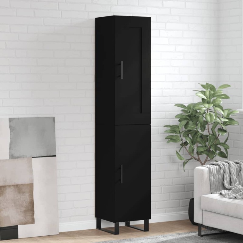 vidaXL Aparador de madera contrachapada negro 34,5x34x180 cm vidaXL Aparador de madera contrachapada negro 34,5x34x180 cm