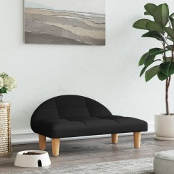 vidaXL Cama para perros de tela negra 70x52x30 cm