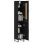 vidaXL Aparador de madera contrachapada negro 34,5x34x180 cm vidaXL Aparador de madera contrachapada negro 34,5x34x180 cm