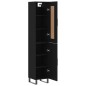 vidaXL Aparador de madera contrachapada negro 34,5x34x180 cm vidaXL Aparador de madera contrachapada negro 34,5x34x180 cm