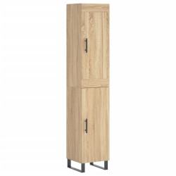 vidaXL Aparador de madera contrachapada roble Sonoma 34,5x34x180 cm