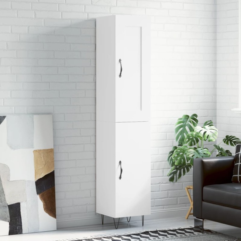 vidaXL Aparador alto madera contrachapada blanco 34,5x34x180 cm vidaXL Aparador alto madera contrachapada blanco 34,5x34x180 cm