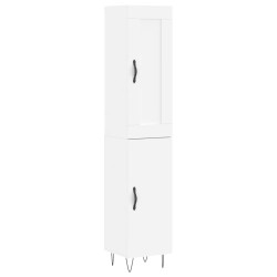 vidaXL Aparador alto madera contrachapada blanco 34,5x34x180 cm