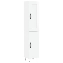 vidaXL Aparador alto madera contrachapada blanco brillo 34,5x34x180 cm