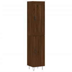 vidaXL Aparador alto madera contrachapada roble marrón 34,5x34x180 cm