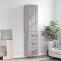 vidaXL Aparador alto madera contrachapada gris Sonoma 34,5x34x180 cm vidaXL Aparador alto madera contrachapada gris Sonoma 34,5x34x180 cm