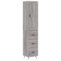 vidaXL Aparador alto madera contrachapada gris Sonoma 34,5x34x180 cm vidaXL Aparador alto madera contrachapada gris Sonoma 34,5x34x180 cm