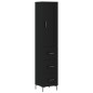 vidaXL Aparador de madera contrachapada negro 34,5x34x180 cm vidaXL Aparador de madera contrachapada negro 34,5x34x180 cm