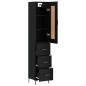 vidaXL Aparador de madera contrachapada negro 34,5x34x180 cm vidaXL Aparador de madera contrachapada negro 34,5x34x180 cm