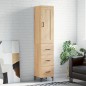 vidaXL Aparador de madera contrachapada roble Sonoma 34,5x34x180 cm vidaXL Aparador de madera contrachapada roble Sonoma 34,5x34x180 cm
