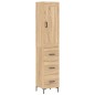 vidaXL Aparador de madera contrachapada roble Sonoma 34,5x34x180 cm vidaXL Aparador de madera contrachapada roble Sonoma 34,5x34x180 cm