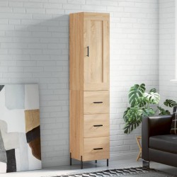 vidaXL Aparador de madera contrachapada roble Sonoma 34,5x34x180 cm