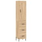 vidaXL Aparador de madera contrachapada roble Sonoma 34,5x34x180 cm vidaXL Aparador de madera contrachapada roble Sonoma 34,5x34x180 cm